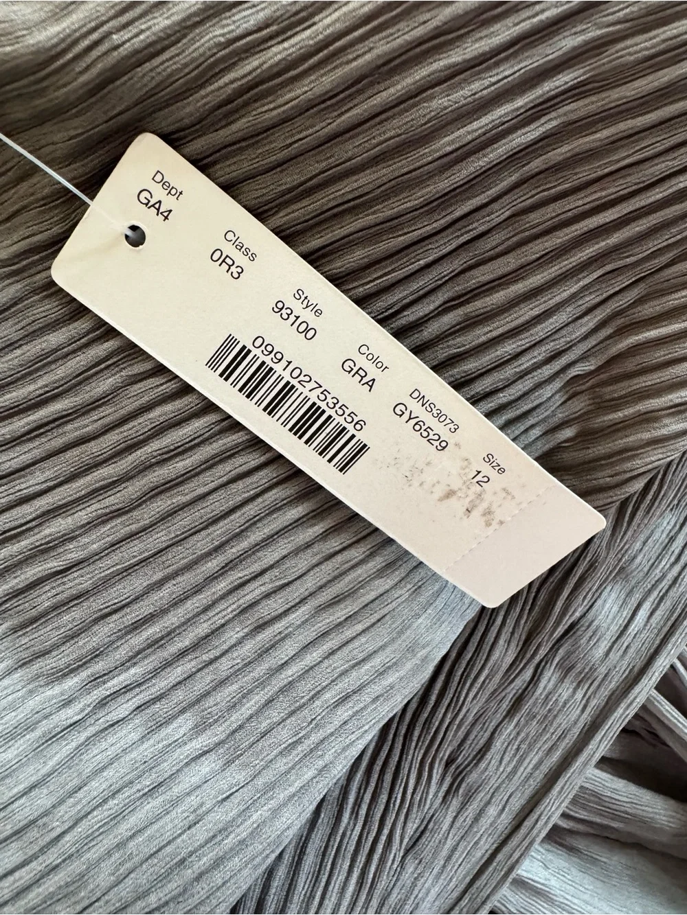 J.Crew NWT Heidi Dress Graphite Silk Chiffon Pleated Dress | Size 12
